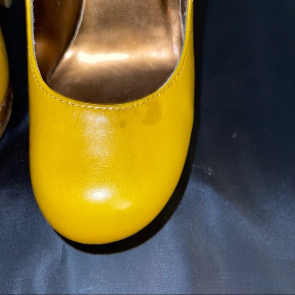 Restricted | Yellow Platform Round Toe Pumps - Picture 2 of 6